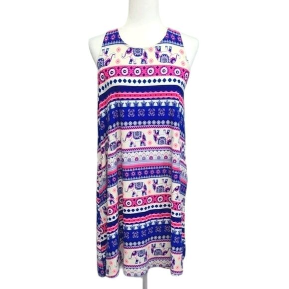 Elephant Boho Print Summer Dress size Medium - Picture 1 of 8